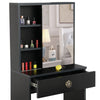 Dressing Table with Drawers, Mirror Stool Set Makeup Desk Vanity Table Bedroom