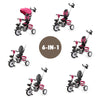 6 in 1 Foldable Baby Tricycle Kids First Bike Stroller Adjustable Remove Awning