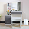 Dressing Table with Drawers, Mirror Stool Set Makeup Desk Vanity Table Bedroom