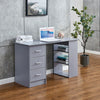 Grey 3 Drawers Computer Table Study Desk PC Laptop Table Workstation Office/Home