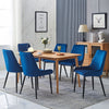 Set of 2/4/6 Blue Velvet Dining Chairs Dining room Kitchen High Back Metal Leg