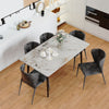 Modern Slate Marble Dining Table Black Trestle Base Rectangle Table Desk Office