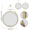 Large Round LED Bathroom Mirror Light Dimmable Anti-Fog Makeup Wall Mirror Gold