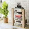 Hi-Fi Stand Rack Clear Tempered Glass 4-Tiers Audio Rack Entertainment Unit