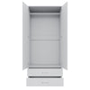 Bedroom White 2 Door 2 Drawer Wardrobe with Hanging Rail Large Storage Cupboards