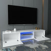 Modern LED Light TV Unit Cabinet Stand 160cm Media 2 Doors + Shelf White