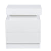 Bedside Tables Storage Cabinet w/ 2 Drawer Bedroom Storage & Coloful LED