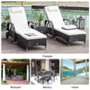 3PC Rattan Sun Lounger Wicker Sofa Day Bed Recliner Furniture Garden Patio Black