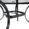 105cm Round Glass Table Black Metal Frame Outdoor Garden Patio Bistro Furniture