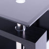 Rectangle Glass Black Coffee Table Modern Living Room Furniture with Shelf