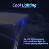43.5” Ergonomic Gaming Desk Z-Shaped Professional Gamer Workstation LED Lights