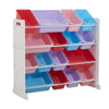 4Tier Kids Toy Bookcase Storage Organizer 16 Plastic Bins Bookshelf Space Saving
