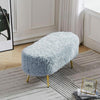 Faux Fur Footstool Bed End Sofa Padded Bench Fleece Pouffe Stool Vanity Chair UK