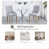 2pcs Grey Fabric Dining Chairs Button-Tufted Upholstered Armchairs with Rivets