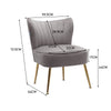 Wing Back Armchair Velvet Upholstered Metal Legs Sofa Chair Living Room Bedroom