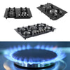 Built In 2/4/5 Burner Black Glass On Gas Wok Burner Hob With Cast Iron Pan Stand