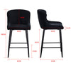 Pair of Barstools Velvet Bar Chair Blue Black Grey Padded Chair Kitchen Modern
