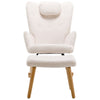Rocker Chair Teddy Fabric Armchair Lazy Relaxing Rocking Chair with Stool BT