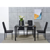 Modern Glass Dining Table and 4 Rhinestone Chairs Set Home Kitchen Furniture New