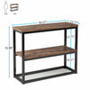 Console Table Sofa Table with Storage Shelves 3-Tier Industrial Entrance Table