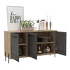 Sideboard Cupboard Cabinet With 3 Doors In Grey Oak Effect Living Room Storage