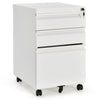 Mobile File Cabinet 3-Drawers Stationeries Storage Organiser Unit with Lock