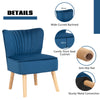 Home Velvet Accent Chair Ottoman Set Oyster Occasional Chair Upholstered Living