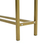 2-Tier Console Table Glass Hall Desk Side End Table W/ Bottom Shelf Gold Frame