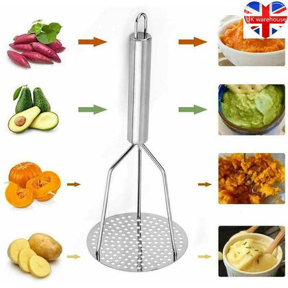 UK Stainless Steel Potato Masher Practical Kitchen Gadgets Potato