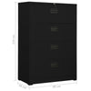 Filing Cabinet Black 90x46x134 Steel M8R1