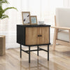 Bedside Table Wooden Nightstand Modern End Table Storage Cabinet W/Sliding Door