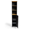 Tall Bathroom Cabinet | Black Wooden Tallboy Storage Cupboard w/ Shelves