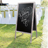 Wooden Folding A-Frame Chalkboard Pavement Sandwich Sign for Cafe Teaching Xmas