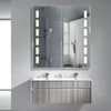 Bathroom Storage Mirror Cabinet Shelf White LED Wall Mirror with Demister Pad UK