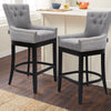 Bar Stools High Counter Linen padded Chair Pub Home Kitchen Breakfast Barstool
