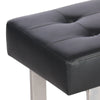 Dining Bench Long Seat Chairs Black Faux PU Leather Lounge Stool Base Steel Home