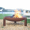 70cm Round Fire Pit Steel Bowl Garden Outdoor Charcoal Log Burner Camping Heater