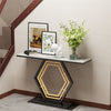 120cm Console Table Hall Marble Tabletop Geometric Base Accent Desk Storage