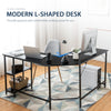 L-Shaped Corner Computer Desk Industrial PC Table Large Workstation with Storage
