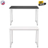 Computer Desk Dining Table Home Office Workstation w/ White Metal Frame,