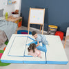 4-In-1 Kid Sofa Bed Convertible Upholstered Foam Playset Children Climb Blocks