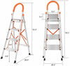 Folding 4 Step Ladder Safety with Non Slip Mat Tread Stepladder Heavy Duty Home