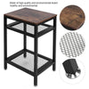 Industrial Bedside Table Side End Table Nightstand Storage Mesh Metal Shelves