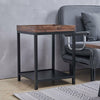 Industrial Style Corner Coffee Table Tray Top Sofa Side End Table With Shelf