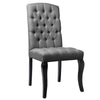 2/4PCS Linen Buttoned Dining Chairs Wooden Legs High Back Home Restaurant Seat
