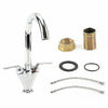 Kitchen Tap Monobloc Round Sink Mixer Twin Lever Handle Chrome Modern Taps