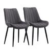 Set of 2 Dining Chairs Velvet Padded Seat Metal Leg Kitchen Chairs Multicolor