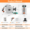 Portable Hose Reel 20+2m Wall Mounted Hose Reel Retractable Auto Rewind Watering