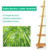 5-Tier Bamboo Ladder Shelf Space-saving Wall Mount Ladder Bookcase Display Rack