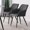 2 Pcs Grey Faux Leather PU Armchairs Dining Chairs Office Dining Room Retro